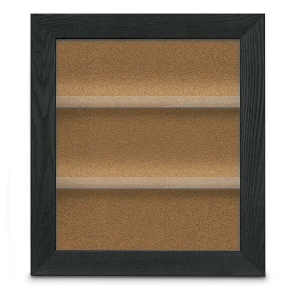 Outdoor Enclosed Combo Board, 42"x32", Black Frame/Blue & Pearl